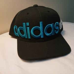 Adidas Black, Cerulean Blue & White Snapback Hat